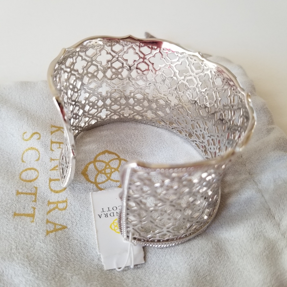Kendra Scott Candice Statement Cuff Bracelet In Vintage Silver NWT - Picture 6 of 6